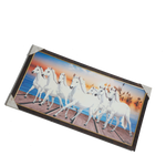 7 Running Vastu Shastr White Horse Photo Frame - 26 × 14 Inches | For Home Decor And Gifts