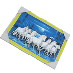 7 Running Vastu Shastr White Horse Photo Frame - 9 × 13 Inches | For Home Decor And Gifts