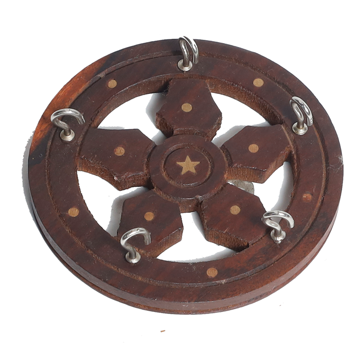Wooden Round Key Holder - 6 × 6 Inches