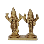 Brass Murti 1 No. Lord Vishnu Bhagavaan and Goddess Lakshmi Ji - 2.4 × 2.5 Inches | For Pooja Temple | Home Decor And Gifts