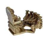 Brass Murti Lord Surya Dev on His Seven Horses Chariot - 3 × 3.5 Inches | For Pooja Temple | Home Decor And Gifts
