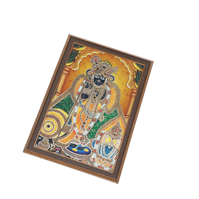 Lord Krishan Photo Frame - 14 × 20 Inches | For Pooja Temple | Home Decor And Gifts