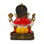 Lord Ganesha Is Sitting On The Throne Marble Dust Murti Idol - 6 × 4 Inches | For Pooja Temple And Home Decor