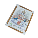 Goddess Saraswati Mata Sitting On Lotus Flower Photo Frame - 20 × 26 Inches | For Pooja Temple | Home Decor And Gifts