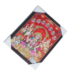 Goddess Lakshmi, Goddess Saraswati And Lord Ganesha Photo Frame - 17 × 13 Inches | For Pooja Temple | Home Decor And Gifts