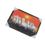 7 Running Vastu Shastr White Horse Photo Frame - 19 × 13 Inches | For Home Decor And Gifts