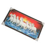 7 Running Vastu Shastr White Horse Photo Frame - 26 × 14 Inches | For Home Decor And Gifts