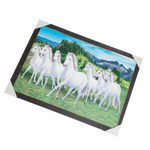 7 Running Vastu Shastr White Horse Photo Frame - 22 × 30 Inches | For Home Decor And Gifts