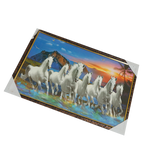 7 Running Vastu Shastr White Horse Photo Frame - 20 × 13 Inches | For Home Decor And Gifts