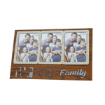 Family Wooden Photo Frame with 3 Photo - 19 × 10 Inches | For Home Decor And Gifts