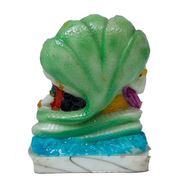 Lord Vishnu And Goddess Lakshmi With Sheshnaag | Marble Dust Murti Idol - 4 × 5 Inches | For Pooja Temple And Home Decor