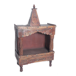 Brown Traditional Sheesham Plank Jaali Mandir,