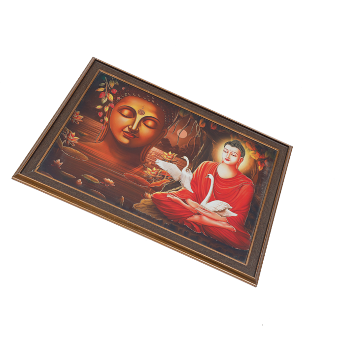 Lord Buddha JiPhoto Frame - 14 × 20 Inches | For Pooja Temple | Home Decor And Gifts