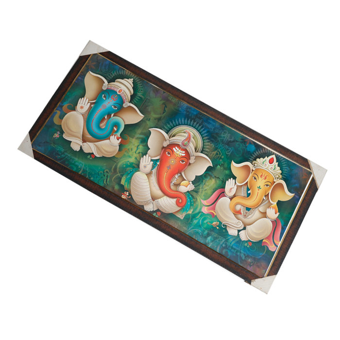 Lord Ganesha Photo Frame - 20 × 40 Inches | For Pooja Temple | Home Decor And Gifts