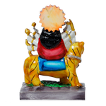 Goddess Durga Devi Sitting on a Lion | Marble Dust Murti Idol - 7 × 5 Inches | For Pooja Temple And Home Decor