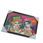 Goddess Radha And Lord Krishan Photo Frame - 9 x 13 Inches | For Pooja Temple | Home Decor And Gifts