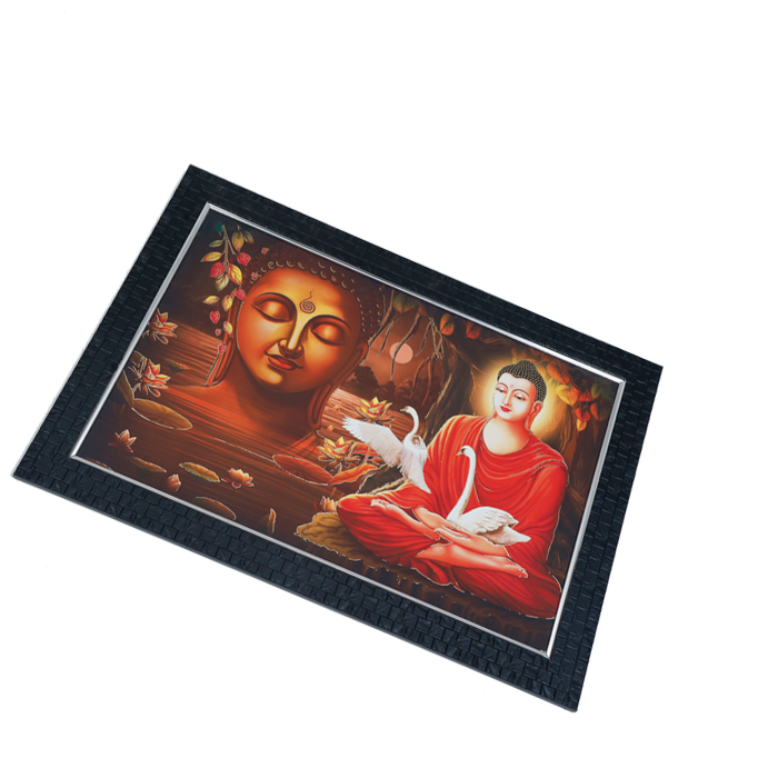 Lord Buddha Ji Photo Frame - 14 × 20 Inches | For Pooja Temole | Home Decor And Gifts