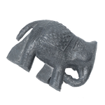 Brass Dhokra Elephant Statue With Carved Jali Design - 6 × 5 Inches