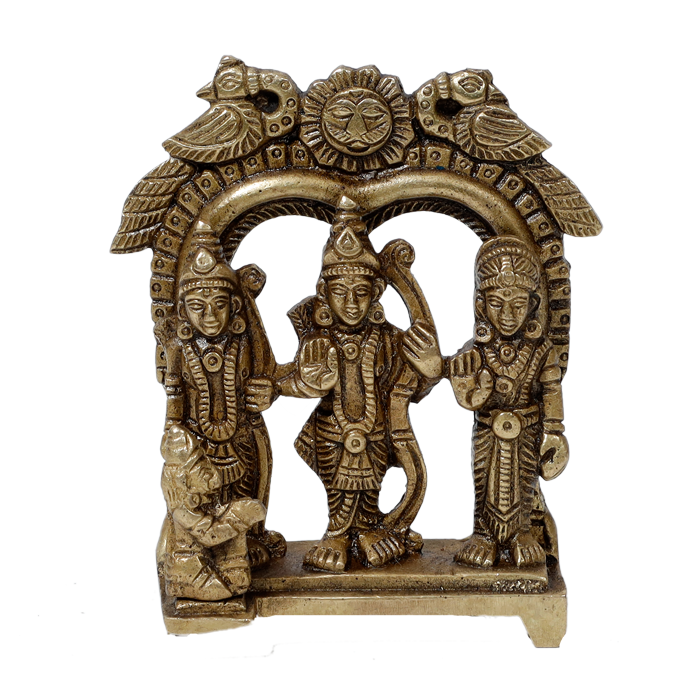 Brass Murti 2 No. Ram Darbar - 3.5 × 3 Inches | For Pooja Temple | Home Decor And Gifts