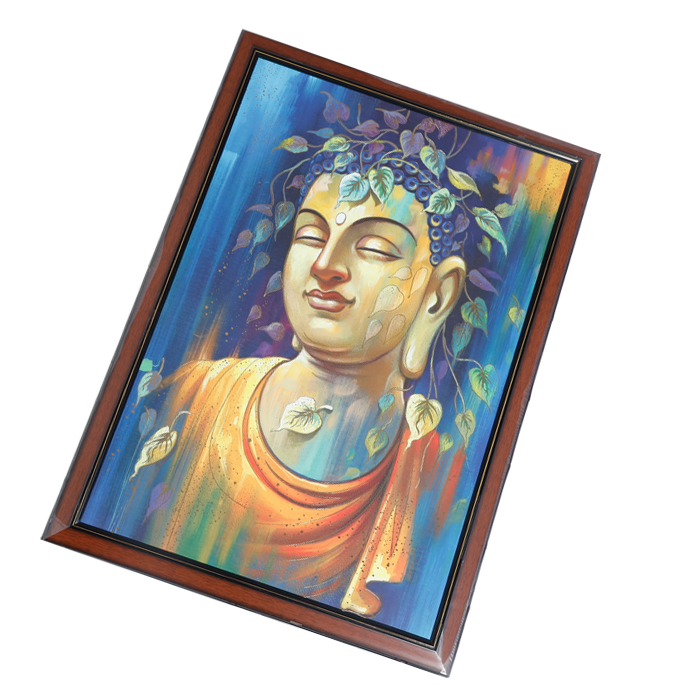 Lord Buddha Ji Photo Frame - 30 × 22 Inches | For Pooja Temple | Home Decor And Gifts