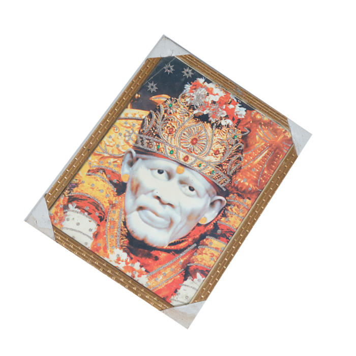 Shree Sai Baba Photo Frame - 17 × 13 Inches | For Pooja Temple | Home Decor And GIfts