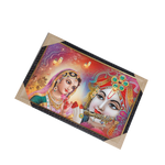 Goddess Radha And Lord Krishan Photo Frame - 13 × 19 Inches | For Pooja Temple | Home Decor And Gifts