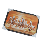 7 Running Vastu Shastr White Horse Photo Frame - 19 × 13 Inches | For Home Decor And Gifts