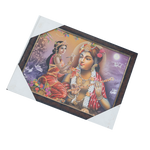 Lord Krishan And Goddess Radha Photo Frame - 13 × 10 Inches | For Pooja Temple | Home Decor And Gifts