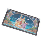 Lord Krishna And Goddess Radha Is Sitting On The Lotus Flower Photo Frame - 20 × 40 Inches | For Pooja Temple | Home Decor And Gifts