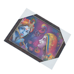 Lord Krishan And Goddess Radha Photo Frame - 13 × 10 Inches | For Pooja Temple | Home Decor And Gifts