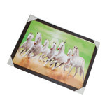 7 Running Vastu Shastr White Horse Photo Frame - 22 × 30 Inches | For Home Decor And Gifts
