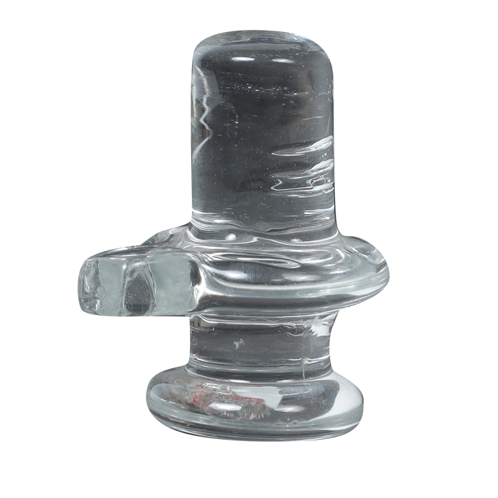 Lightweight Indian Religious Polished Finish Glass Shivling - 2 × 2 Inches