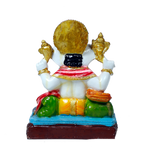 Lord Ganesha Is Sitting On The Throne Marble Dust Murti Idol - 8 × 6 Inches | For Pooja Temple And Home Decor