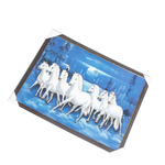7 Running Vastu Shastr White Horse Photo Frame - 22 × 30 Inches | For Home Decor And Gifts