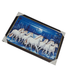 7 Running Vastu Shastr White Horse Photo Frame - 20 × 13 Inches | For Home Decor And Gifts