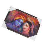 Lord Krishan And Goddess Radha Photo Frame - 13 × 19 Inches | For Pooja Temple | Home Decor And Gifts