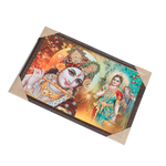 Goddess Radha And Lord Krishan Photo Frame - 13 × 19 Inches | For Pooja Temple | Home Decor And Gifts