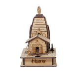 HaridwarDivine Wood Shree Kedarnath with Nandi Bull Temple 3D Model - 6 × 4 Inches | For Home Decor | Pooja Temple And Gifts