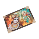 Goddess Radha And Lord Krishan Photo Frame - 13 × 19 Inches | For Pooja Temple | Home Decor And Gifts