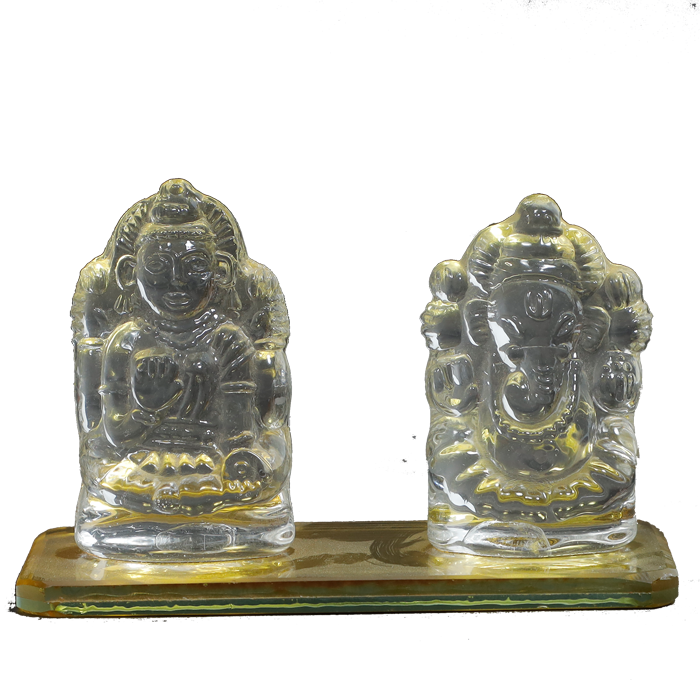 yellow Laxmi Ganesh - 3 × 4 Inches