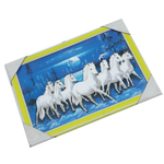 7 Running Vastu Shastr White Horse Photo Frame - 9 × 13 Inches | For Home Decor And Gifts
