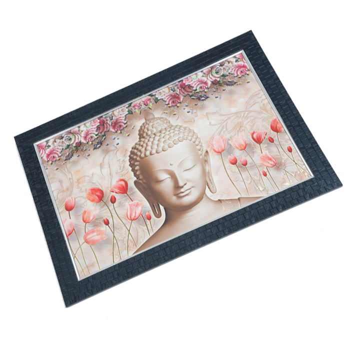Lord Gautama Buddha Photo Frame - 14 × 20 Inches | For Pooja Temple | Home Decor And Gifts