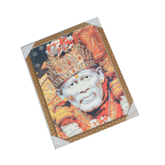 Shree Sai Baba Photo Frame - 17 × 13 Inches | For Pooja Temple | Home Decor And GIfts