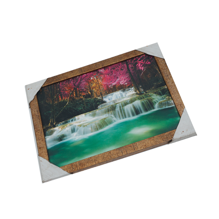 Forest Waterfall Pink Tree Beauty Photo Frame - 9 × 13 Inches | For Home Decor And Gifts