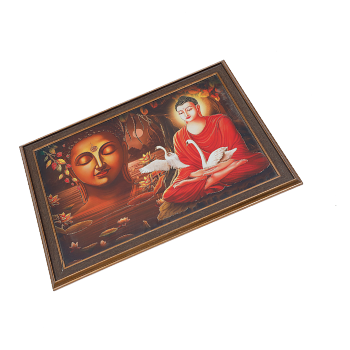 Lord Buddha JiPhoto Frame - 14 × 20 Inches | For Pooja Temple | Home Decor And Gifts