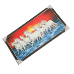 7 Running Vastu Shastr White Horse Photo Frame - 26 × 14 Inches | For Home Decor And Gifts