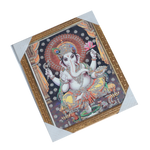 Lord Ganesha Photo Frame - 11 × 10 Inches | For Pooja Temple | Home Decor And Gifts