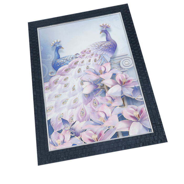 Diamond Painting Peacock Photo Frame - 14 × 20 Inches | For Home Decor And Gifts