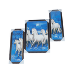 7 Running Vastu Shastr White Horse Photo Frame - 19 × 15 Inches | For Home Decor And Gifts