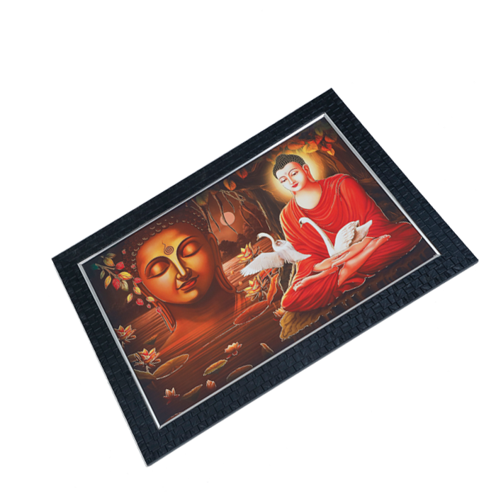 Lord Buddha Ji Photo Frame - 14 × 20 Inches | For Pooja Temole | Home Decor And Gifts